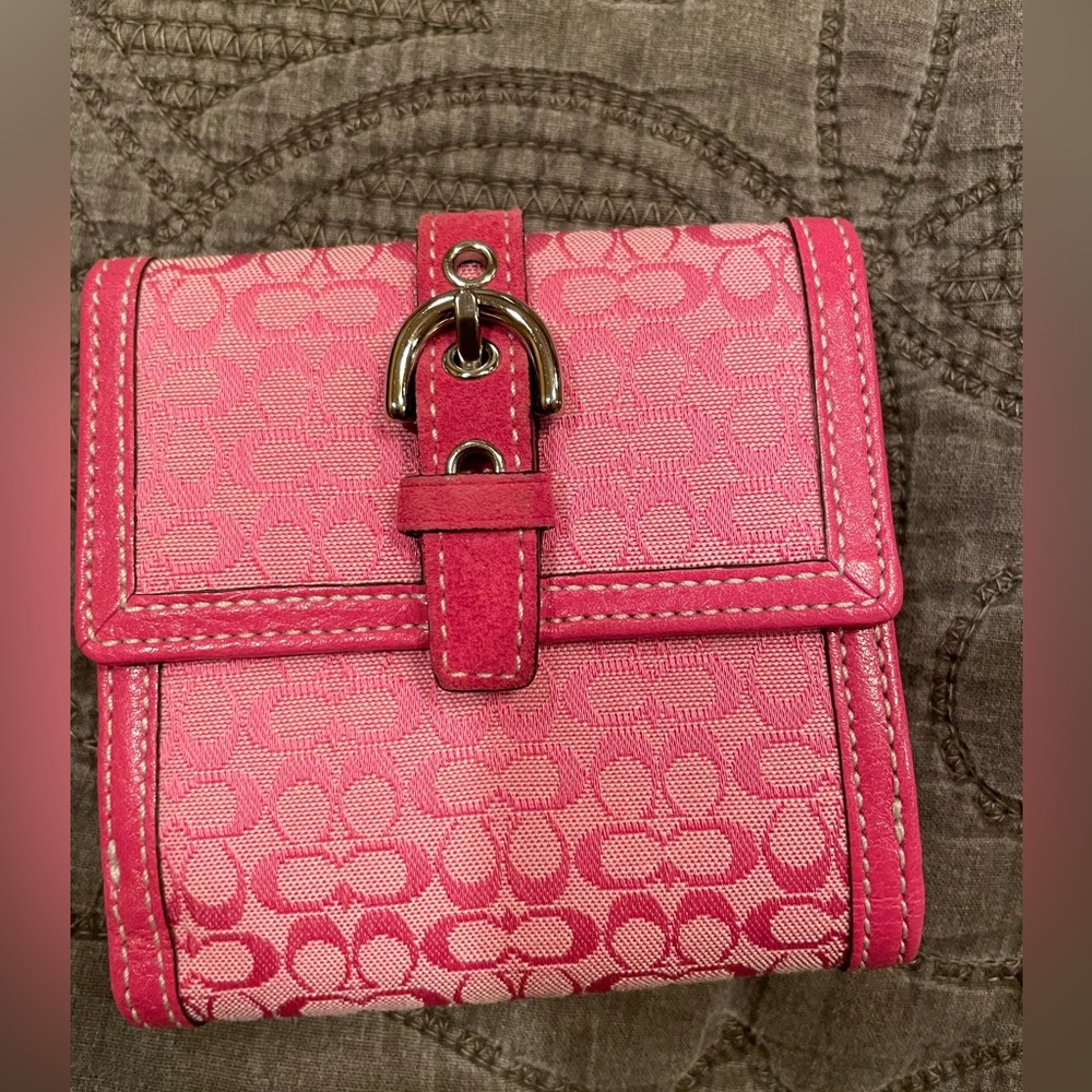 COACH fabric and leather wallet